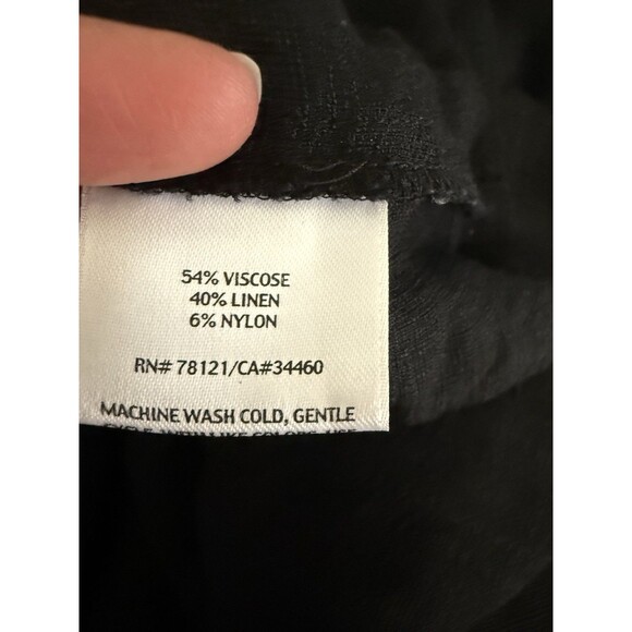 EILEEN FISHER Washable Crepe Wide Leg Pant 2XL Black Linen Blend Lagenlook New - Picture 9 of 13